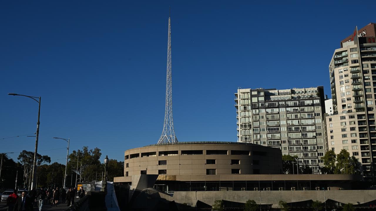 upper terrace of the Hamer Hall building overlooking the Yarra River.