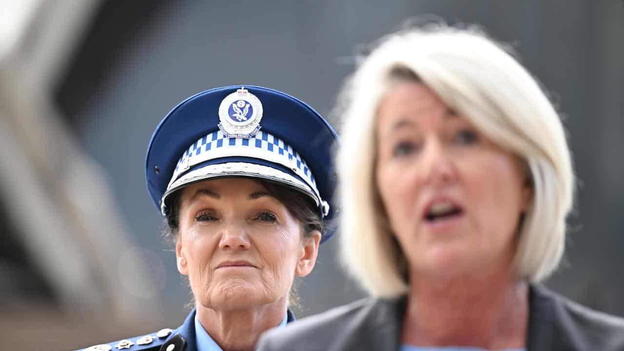 Police Commissioner Karen Webb and Police Minister Yasmin Catley