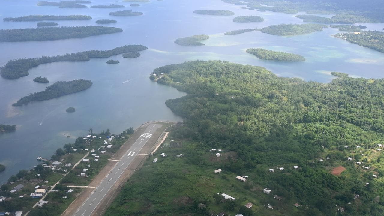 Seghe Airport as viewed from the air