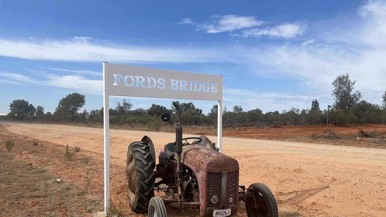 Richard Jefferay's tractor parked at Fords Bridge