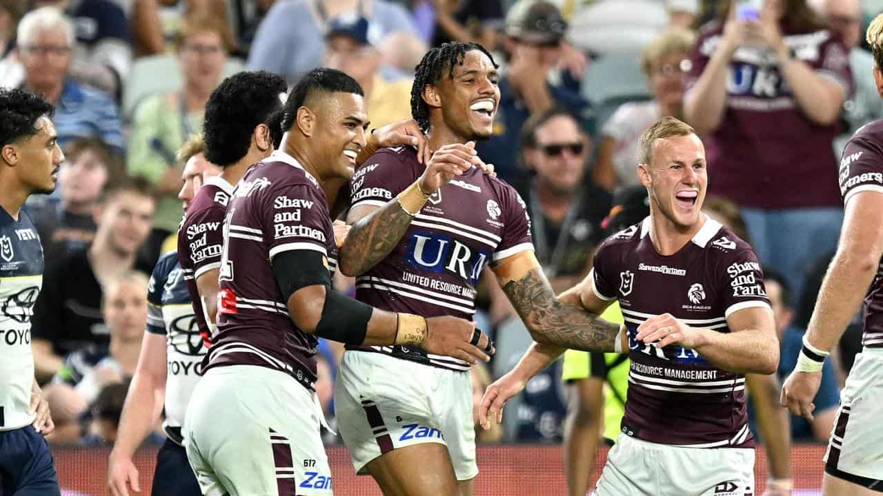 The Sea Eagles celebrate