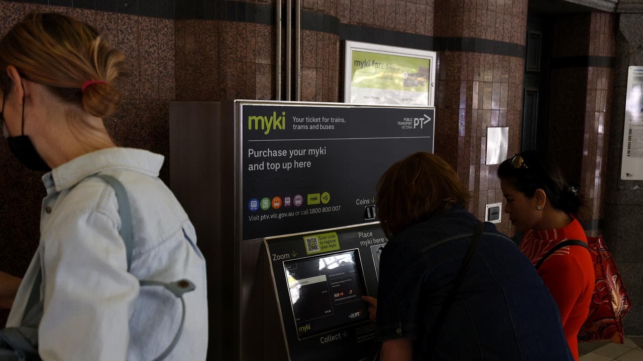 A person uses a myki card (file image)
