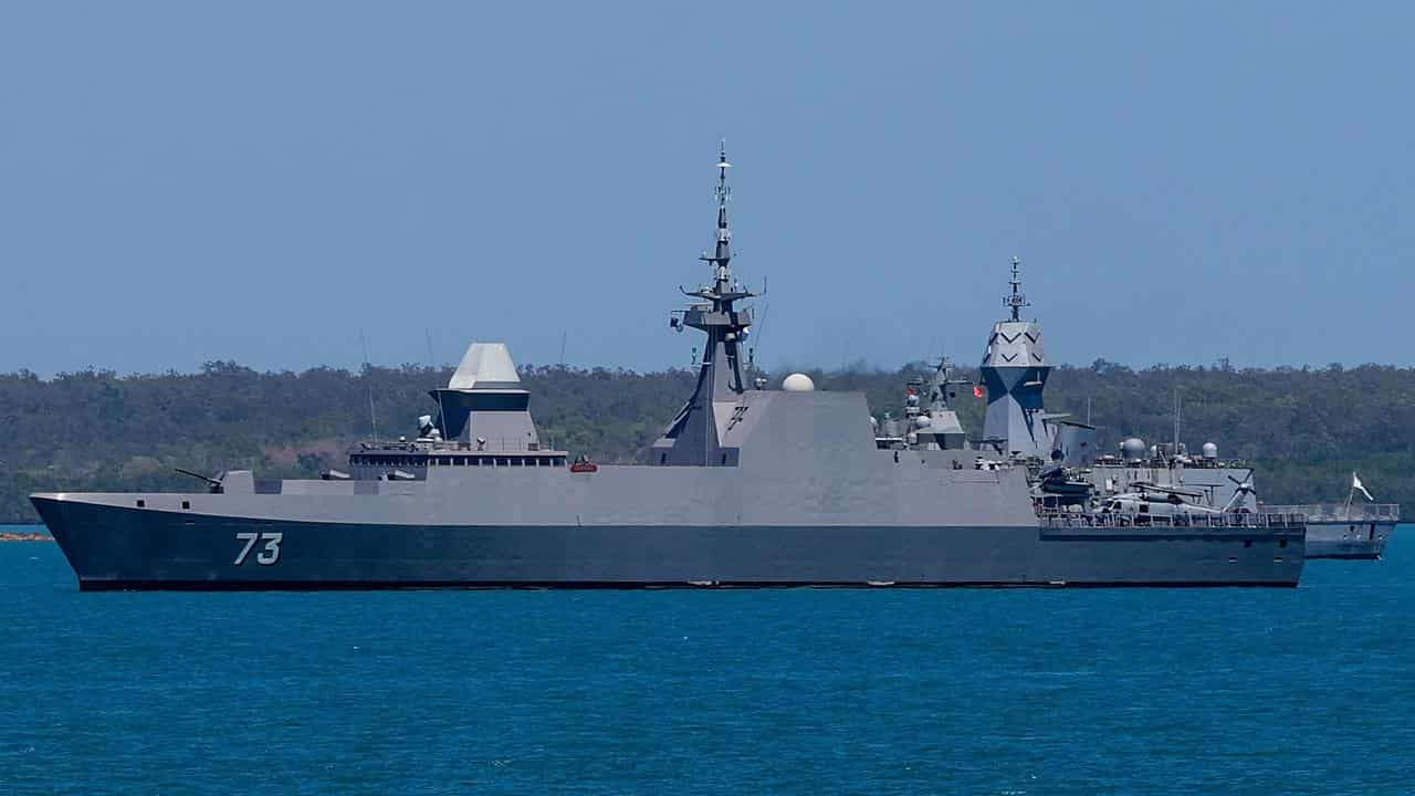 A Singaporean stealth frigate