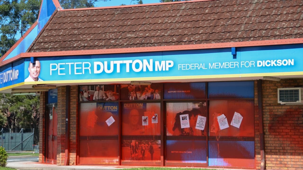 Peter Dutton's vandalised office (file)