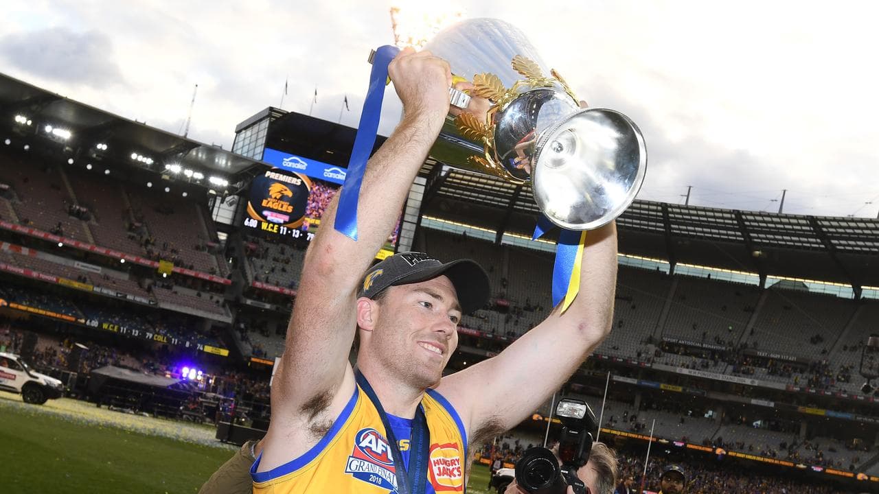 Jeremy McGovern of the Eagles holds