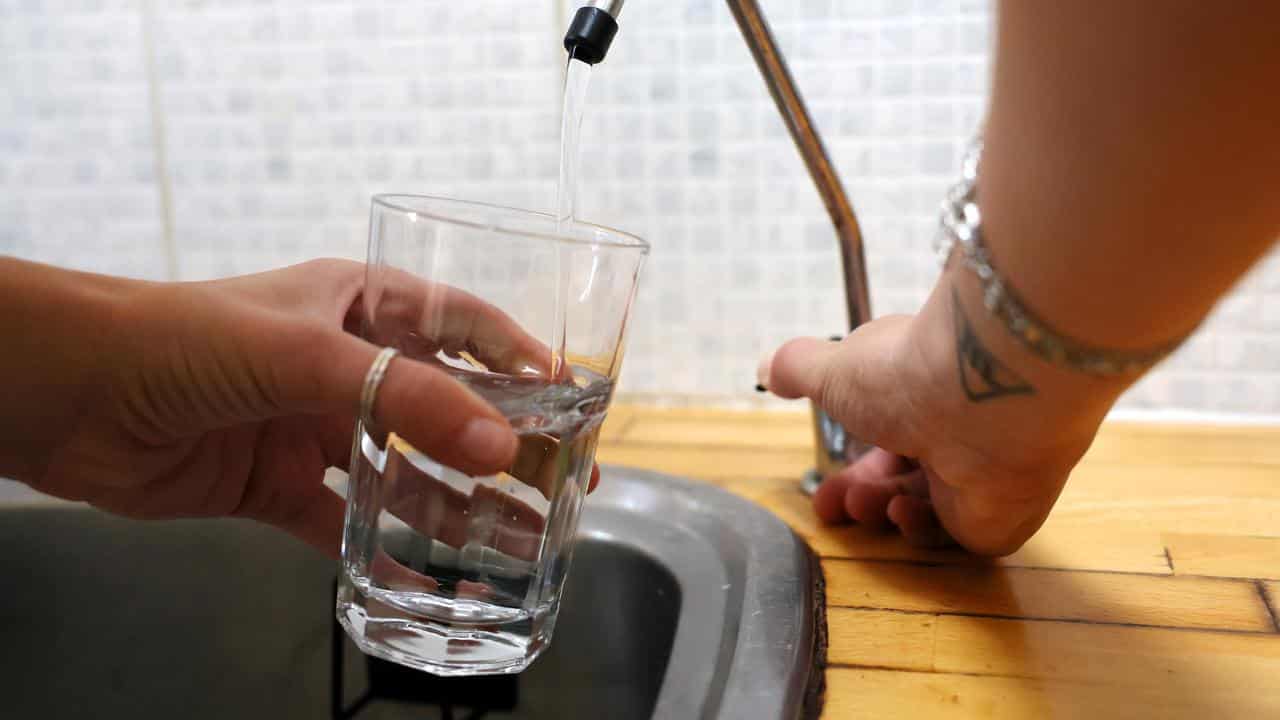 A glass is filled with tap water (file image)