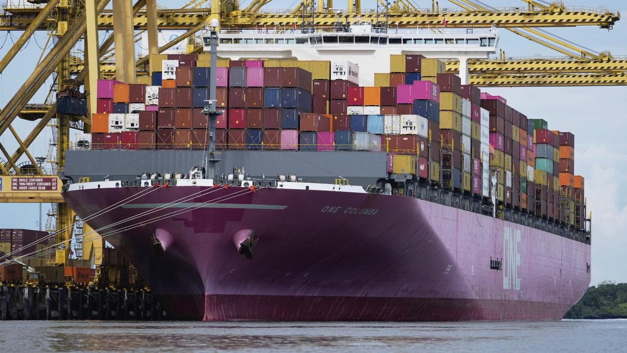 A cargo ship