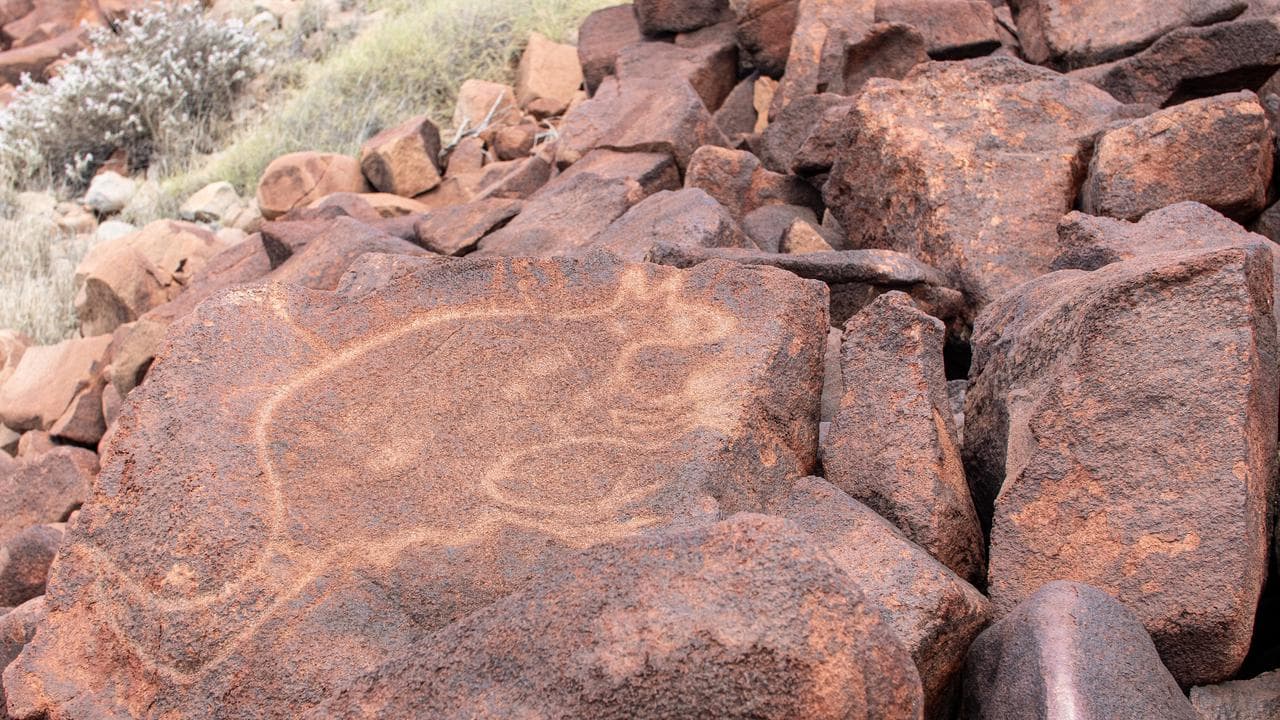 Ancient rock art at Murujuga.