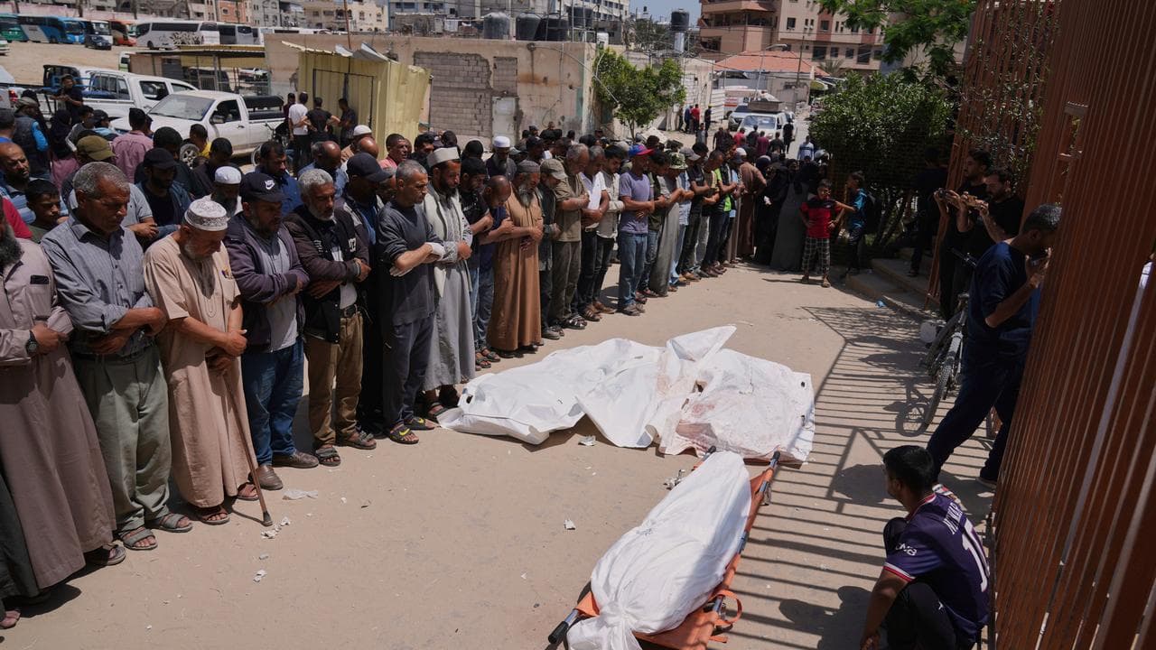 The funeral of a person who was killed during an Israeli strike
