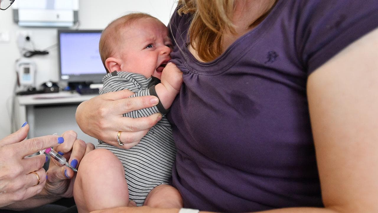 Baby receiving a vaccination