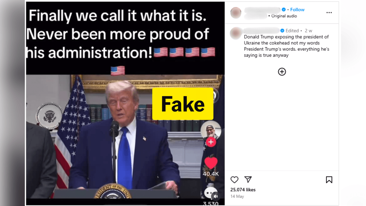 An Instagram post featuring the manipulated video.