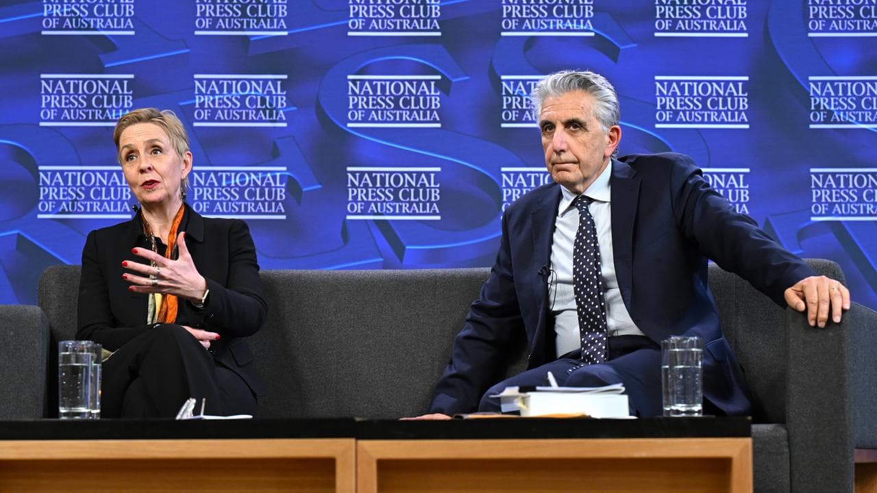 Justice Mordy Bromberg and Micaela Cronin at the National Press Club