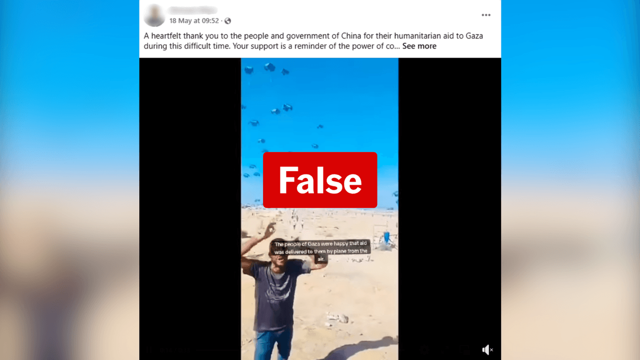 Fake China Gaza aid Facebook post