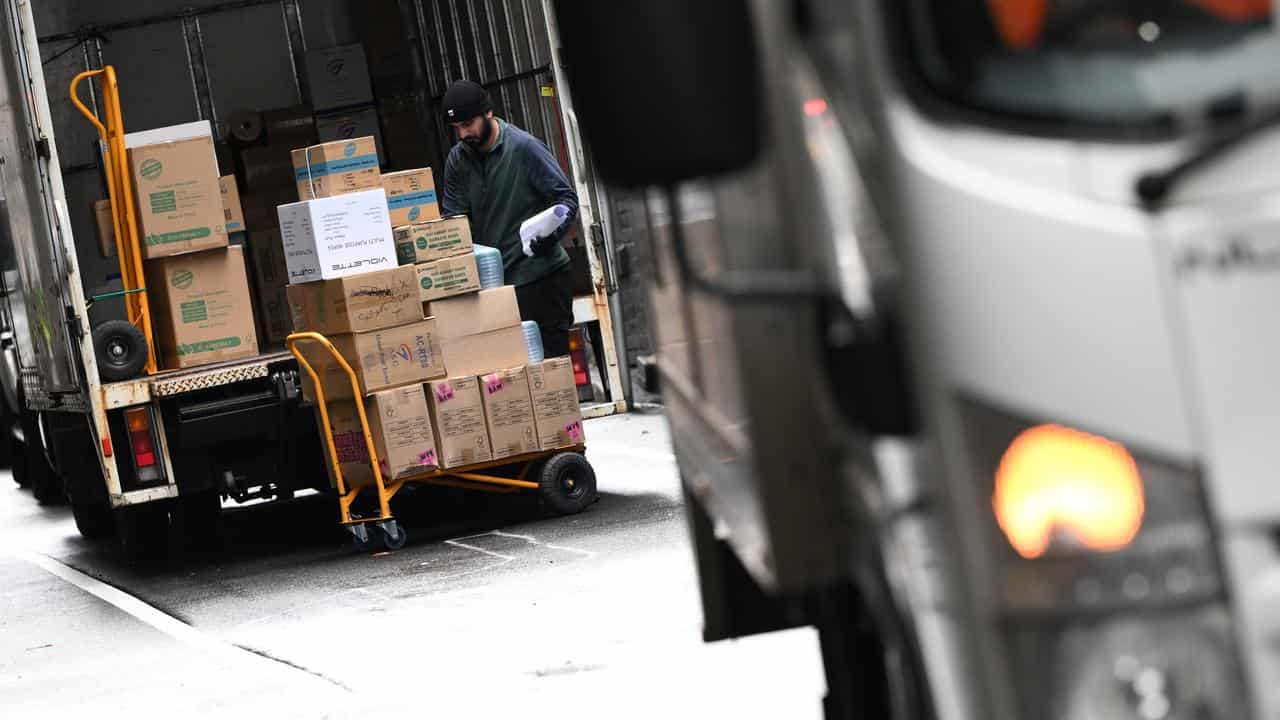 A delivery worker in Melbourne