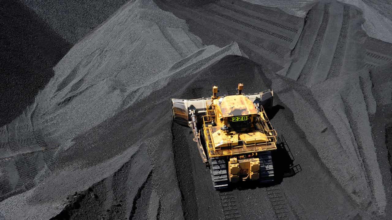 Coal is stockpiled