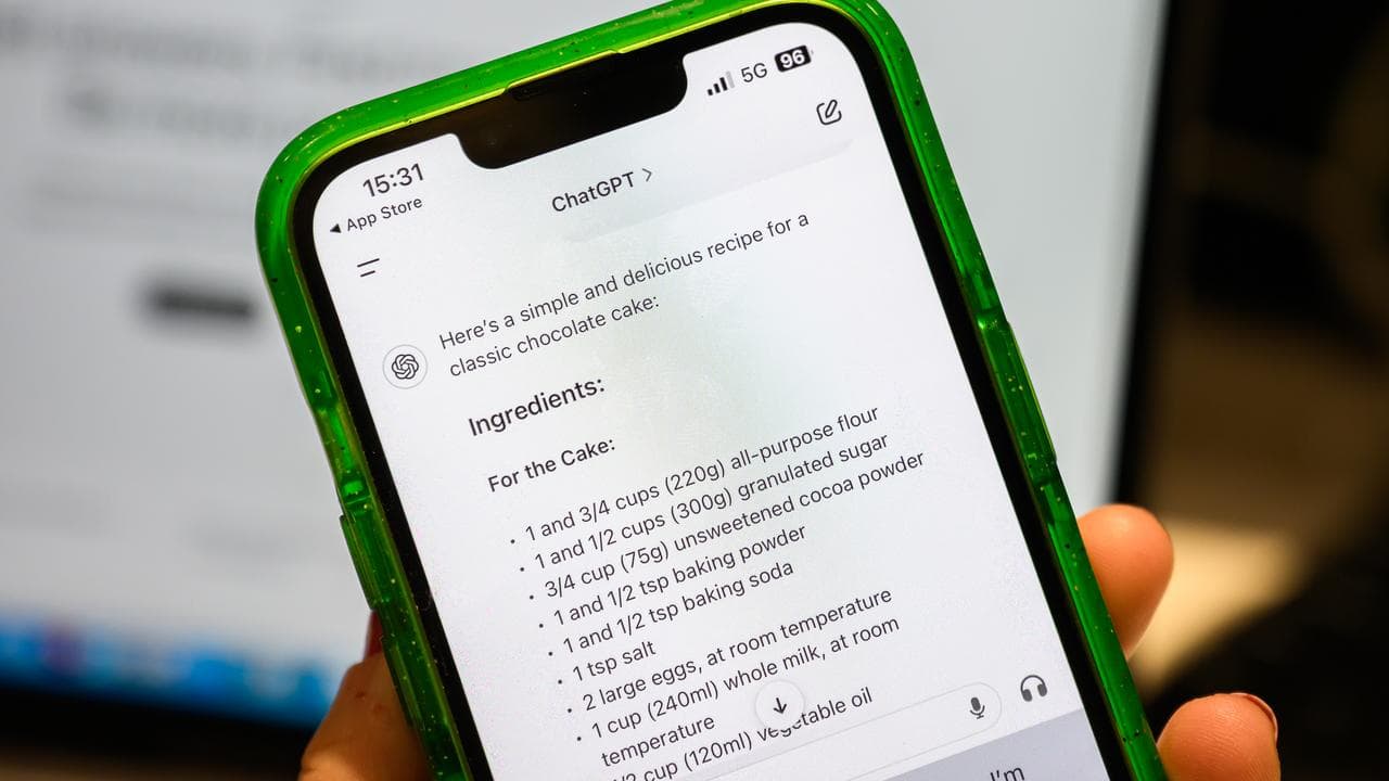 ChatGPT app seen on an Apple iPhone smartphone
