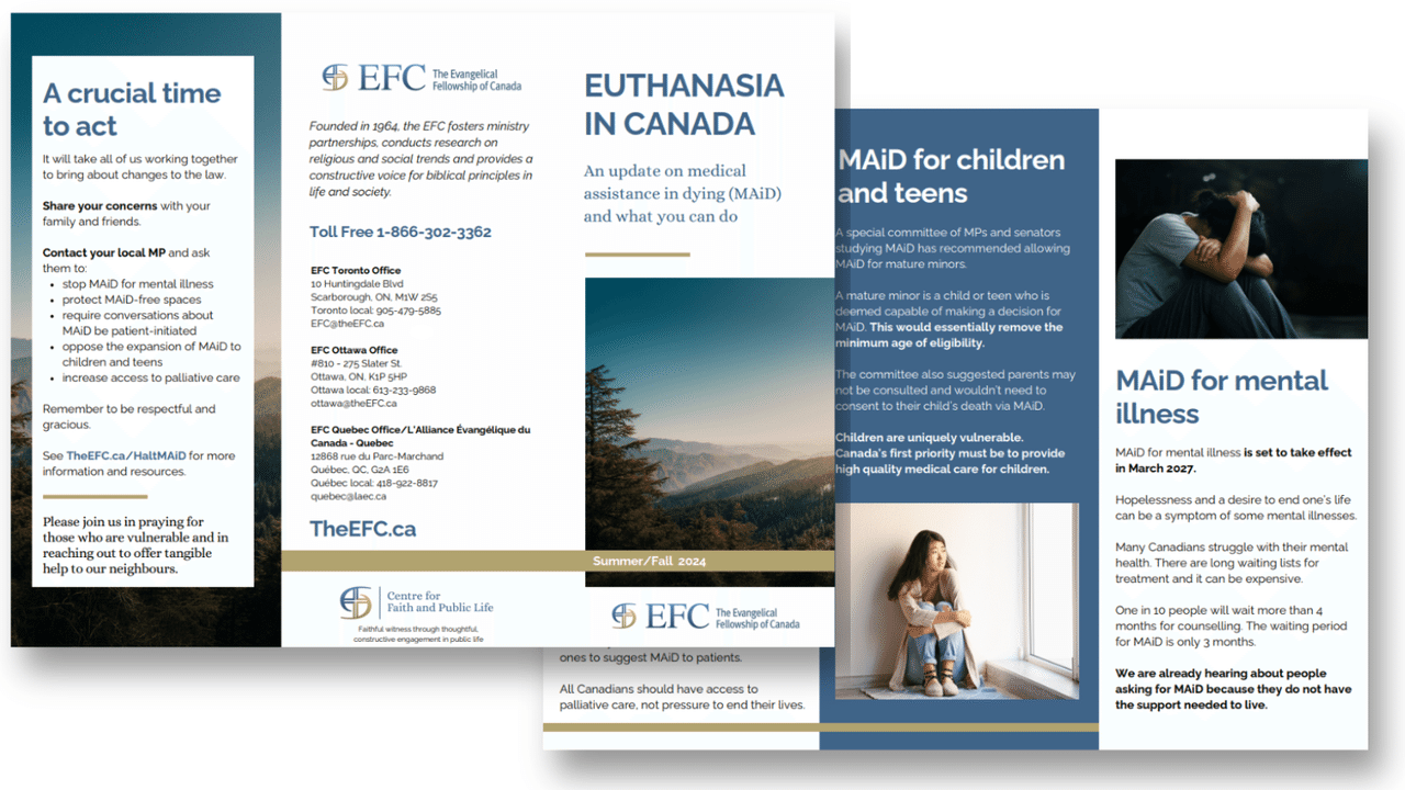 Evangelical Fellowship of Canada leaflet about MAiD for children