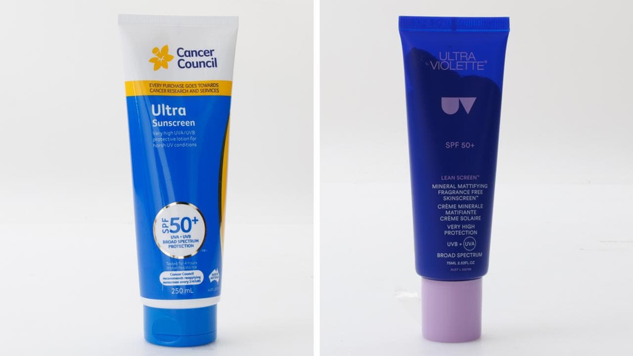 Tubes of sunscreen