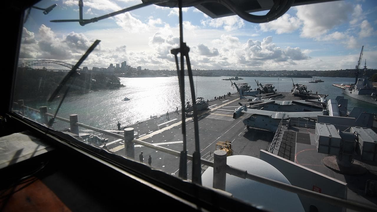 The flight deck of the USS America