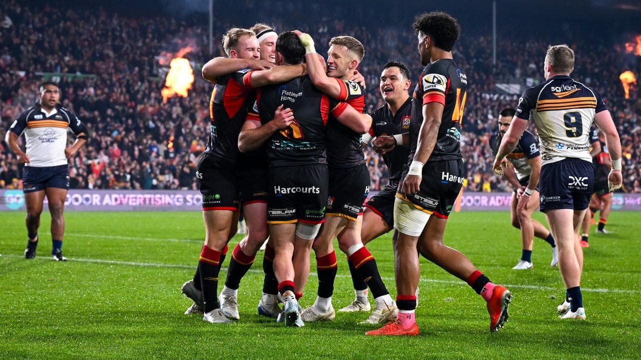 Celebrating Chiefs players.