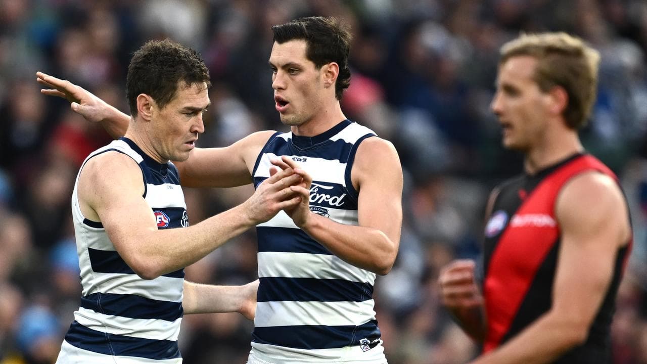 Jeremy Cameron (left) and Shannon Neale