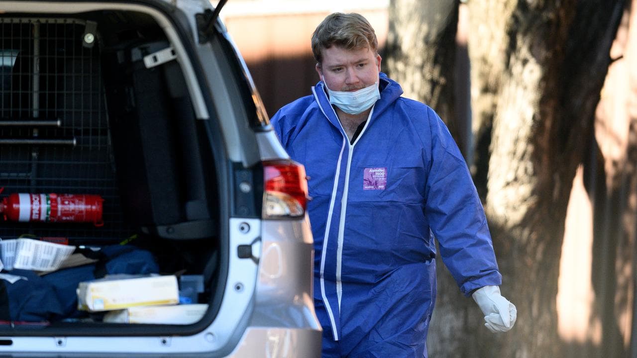 Forensic officers at the scene