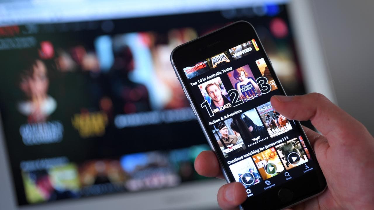 Stock image of a Netflix app