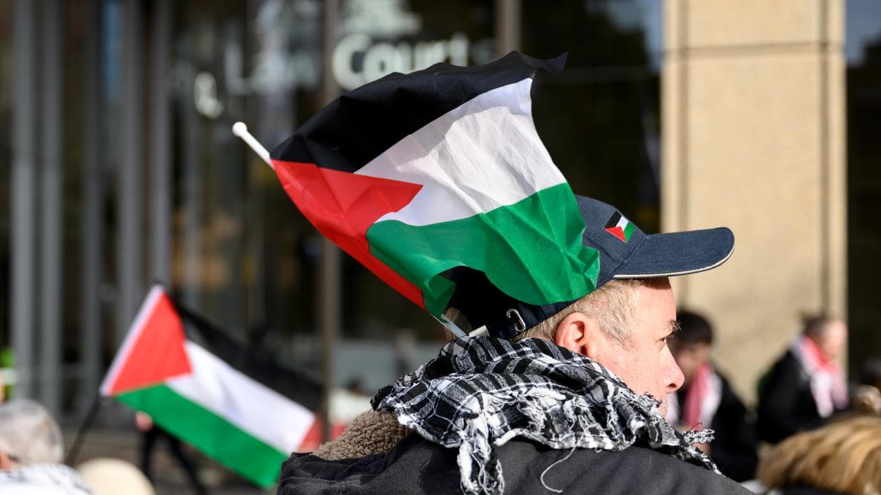 The Palestine Action Group rally outside NSW Supreme Court i