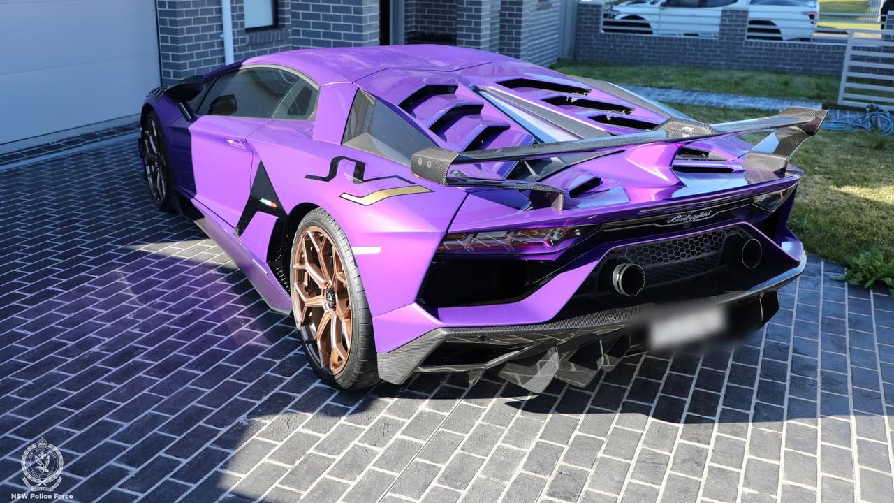 A Lamborghini seized by police