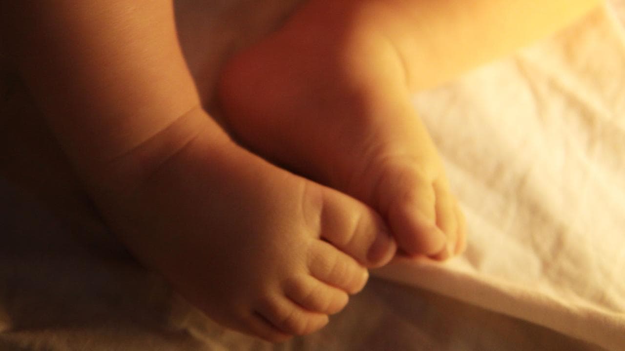 A baby's feet (file image)