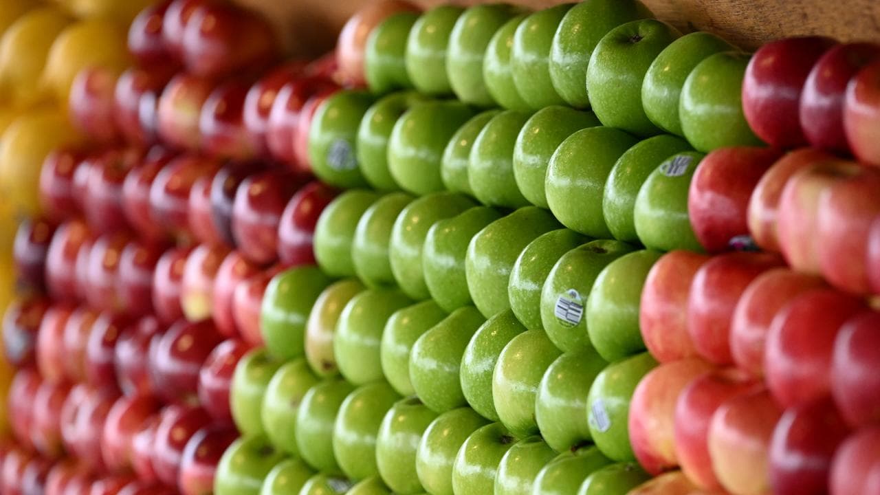 A file photo of apples