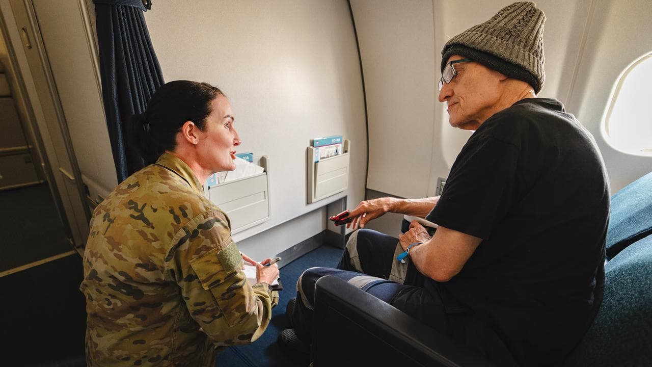 ADF personal on a flight taking Australians out of Tel Aviv