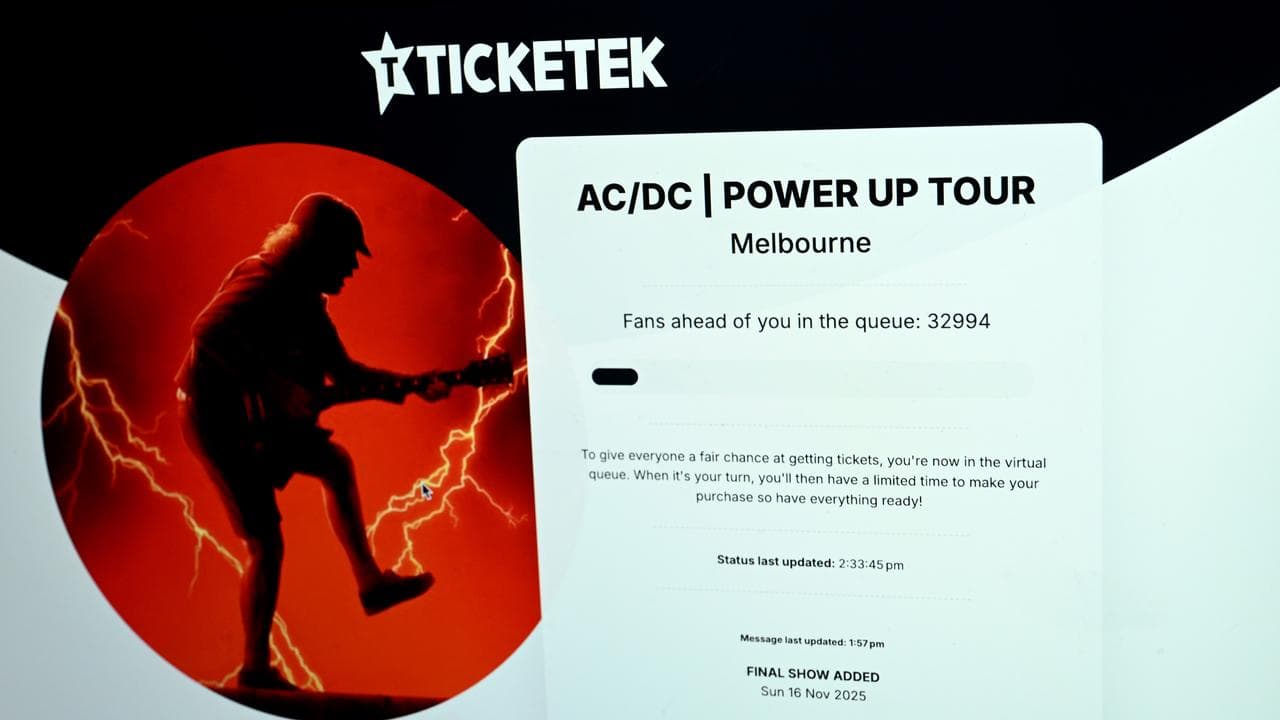 A Ticketek webpage