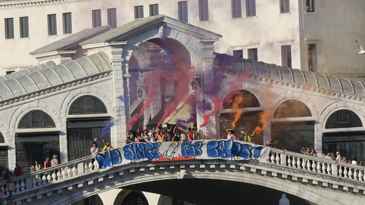 Protesters in Venice 