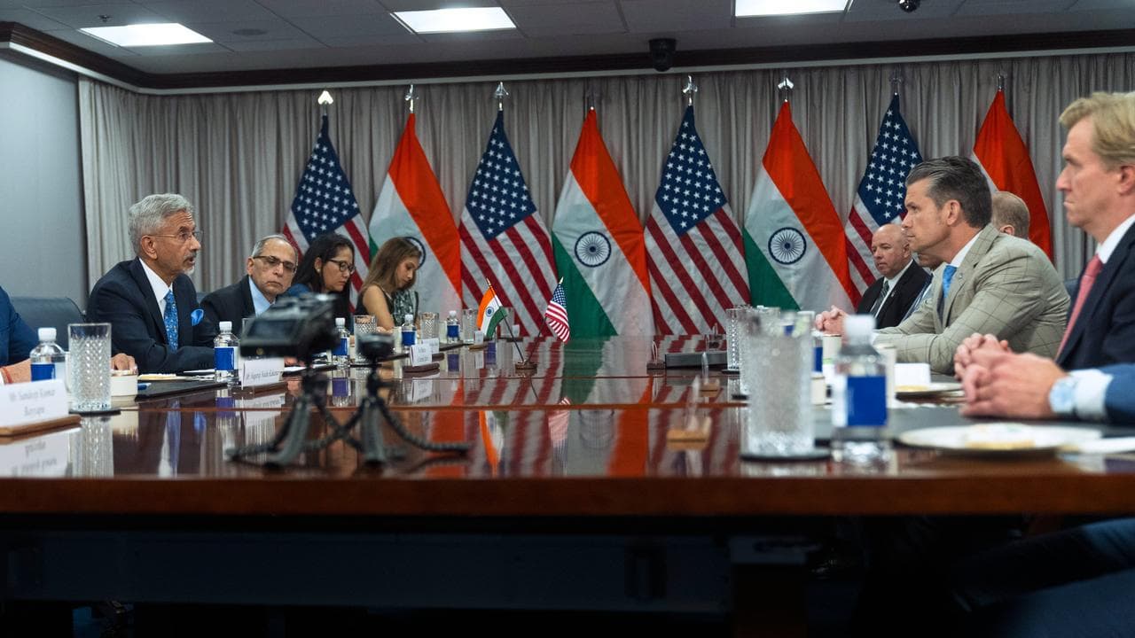 Defense Secretary Pete Hegseth meets India's Subrahmanyam Jaishankar