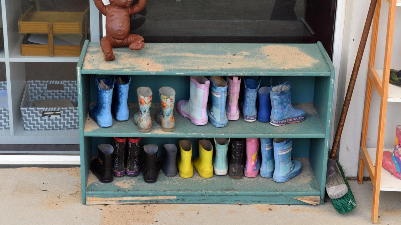 Children's rain boots at an early education centre