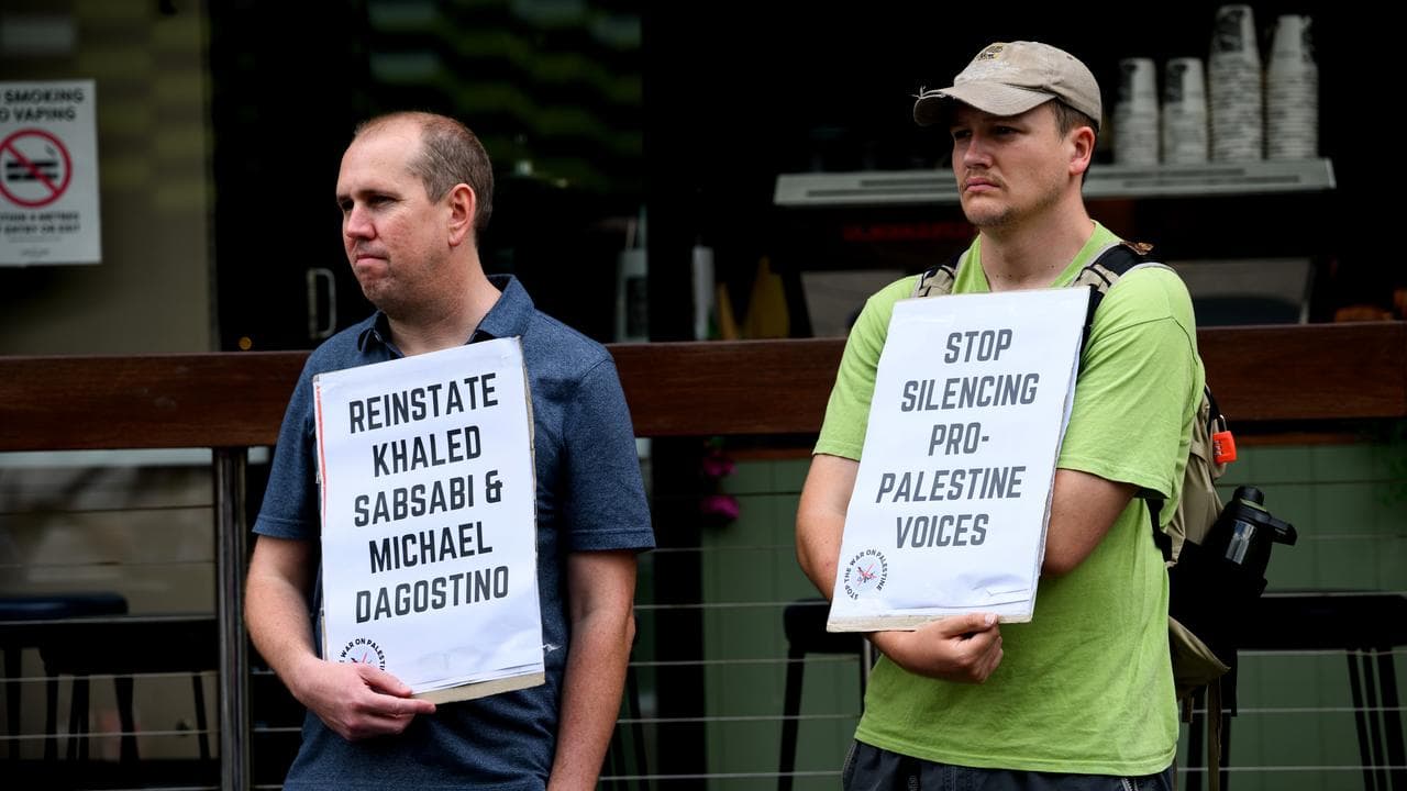 Protestors outside Creative Australia in Sydney (file image)