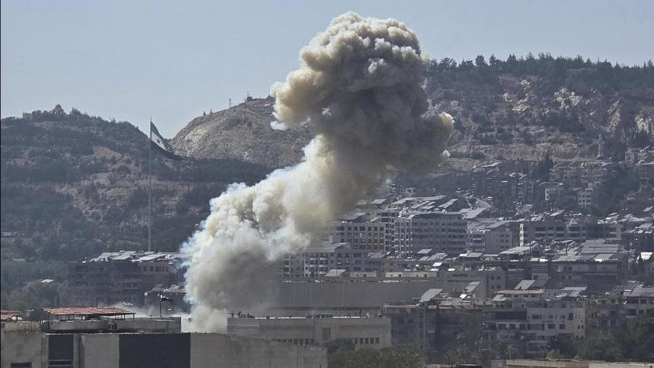 Israeli air strike on the Syrian defence ministry in Damascus, Syria