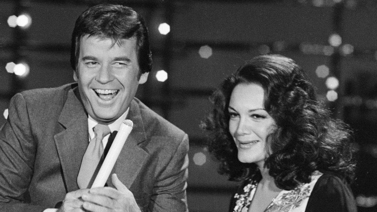Dick Clark, host of American Bandstand, and Connie Francis in 1980