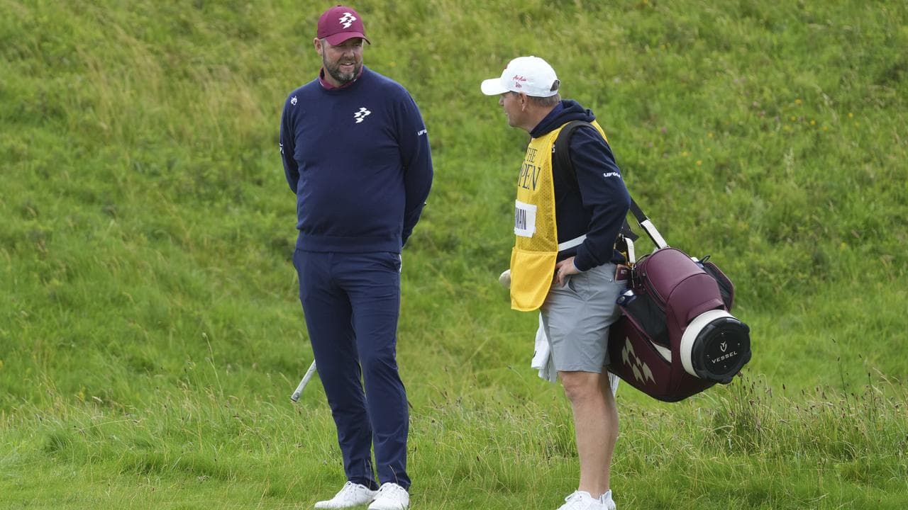 Leishman and caddie
