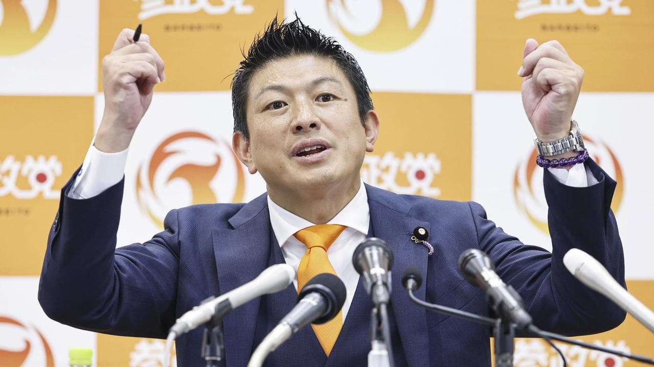Sohei Kamiya, leader of Sanseito party