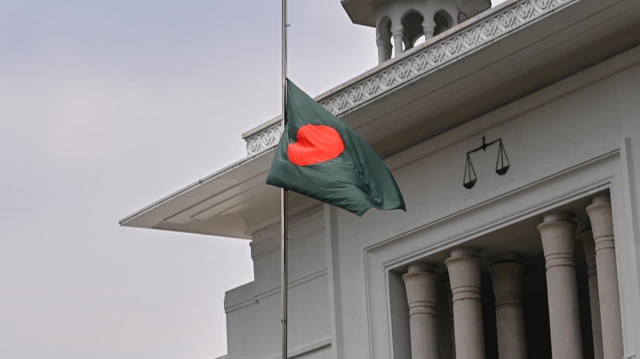 Bangladesh's national flag at half-mast
