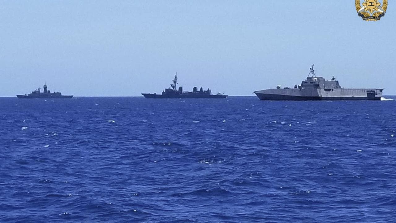 Australian, Japanese and US ships in the South China Sea.