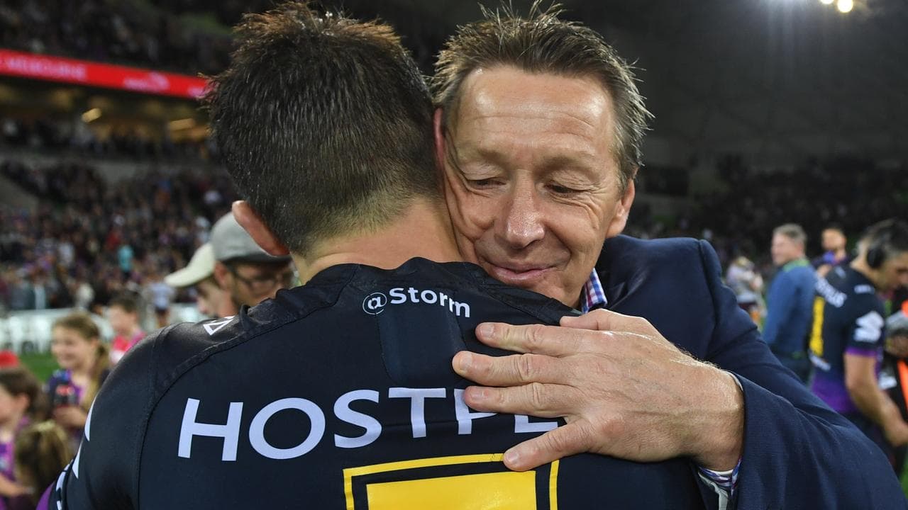 Craig Bellamy (right) hugs Cooper Cronk