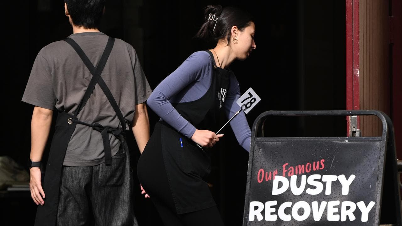 Workers at a cafe (file image)