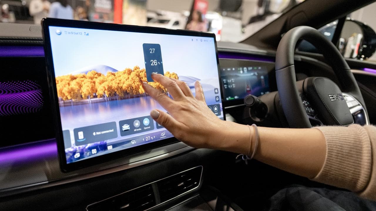 Inside a BYD electric car