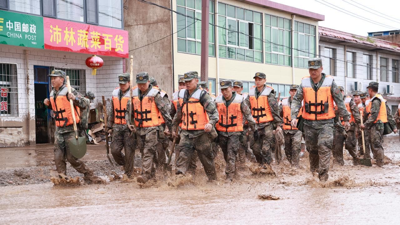 Heavy rainfall in China's Gansu