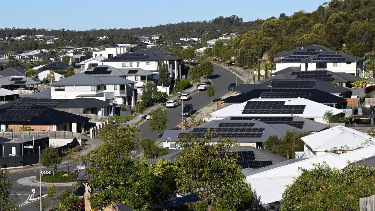 Homes are seen in Springfield, west of Brisbane