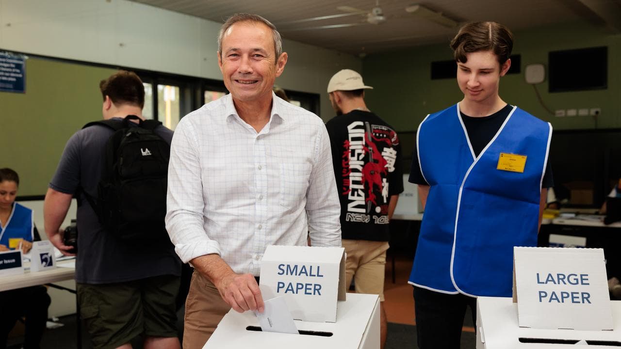 WA Premier Roger Cook casts his vote (file image)