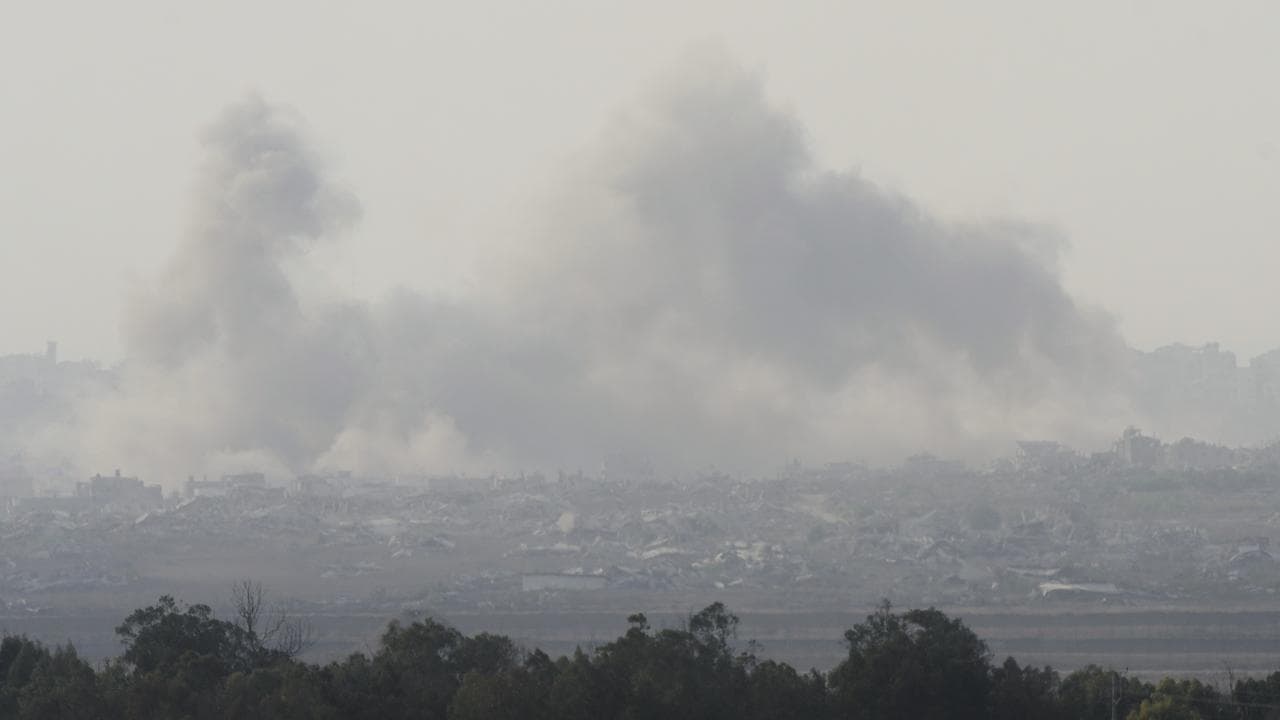 Smoke rises following an Israeli bombardment in the Gaza Strip